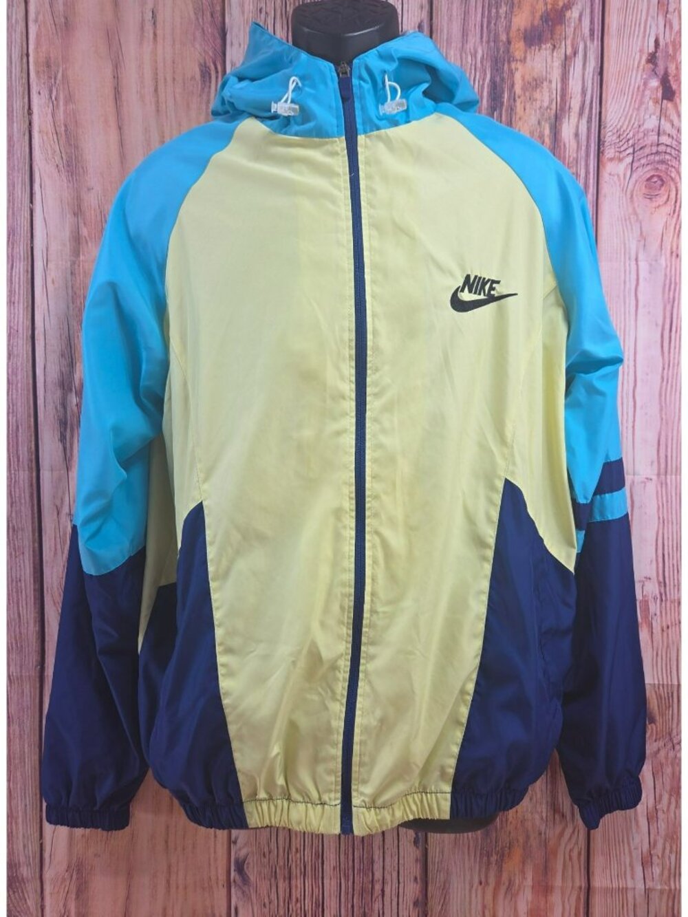 Nike Colorblock Hooded Windbreaker Jacket Large * Full-Zip
